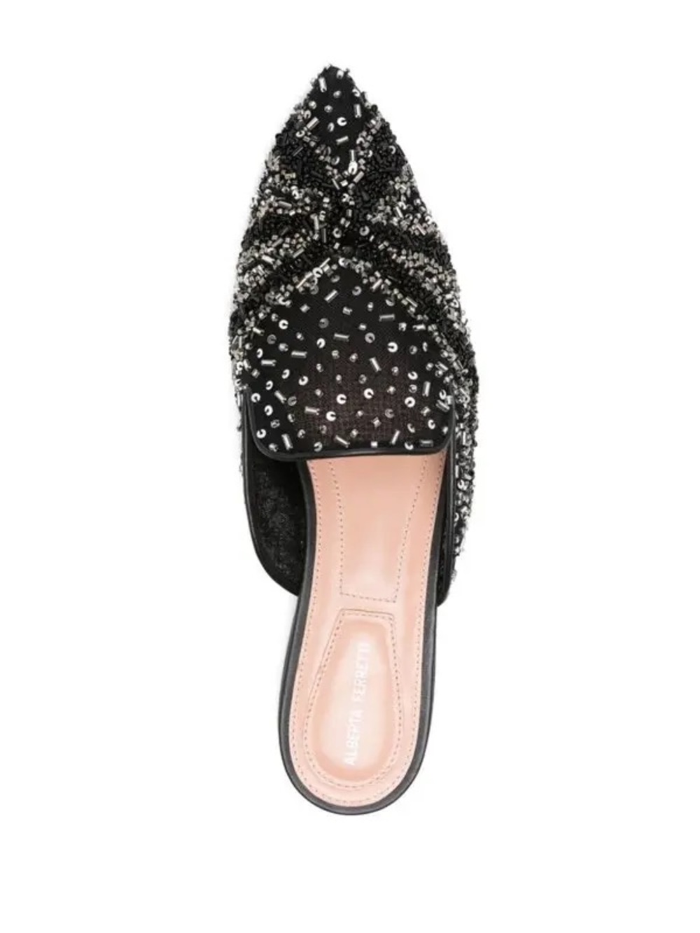 Alberta Ferretti Embroidered Black ‘Mia’ Mules SZ
36